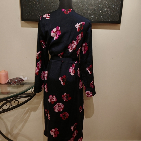 JOIE Floral Print Wrap Dress MILTONA In Midnight - Picture 14 of 17